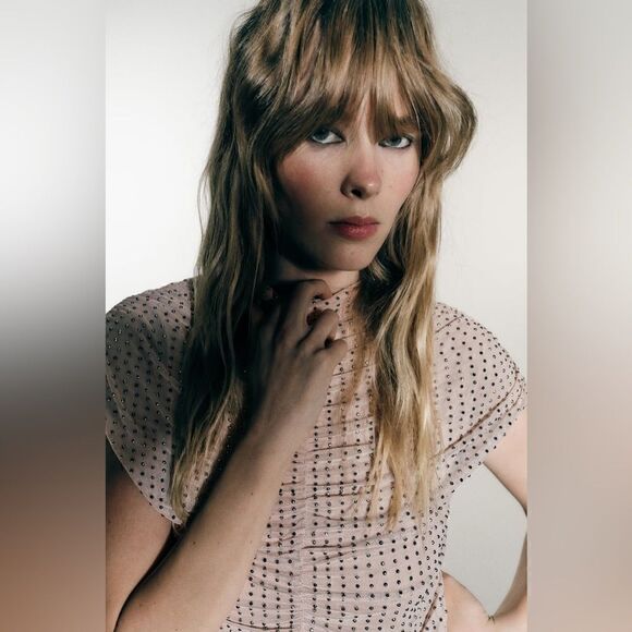 ZARA SHORT MESH RHINESTONE DRESS - Picture 10 of 11